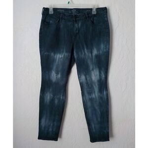 ANA Blue Tie Dye Jeggings Denim Skinny Jeans Pants Women size 16 / 33 Zip Up